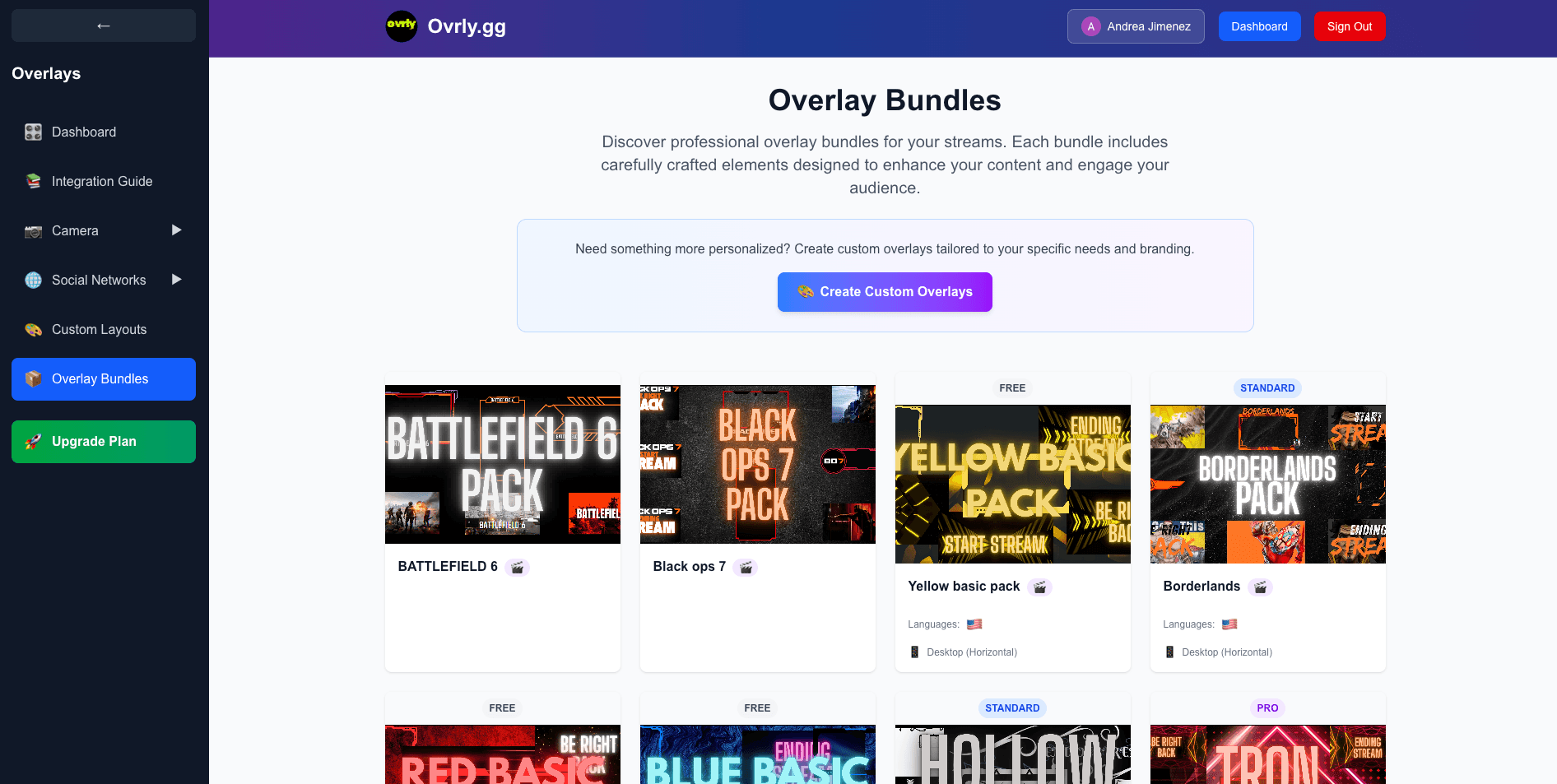 Screenshot of ovrly.gg